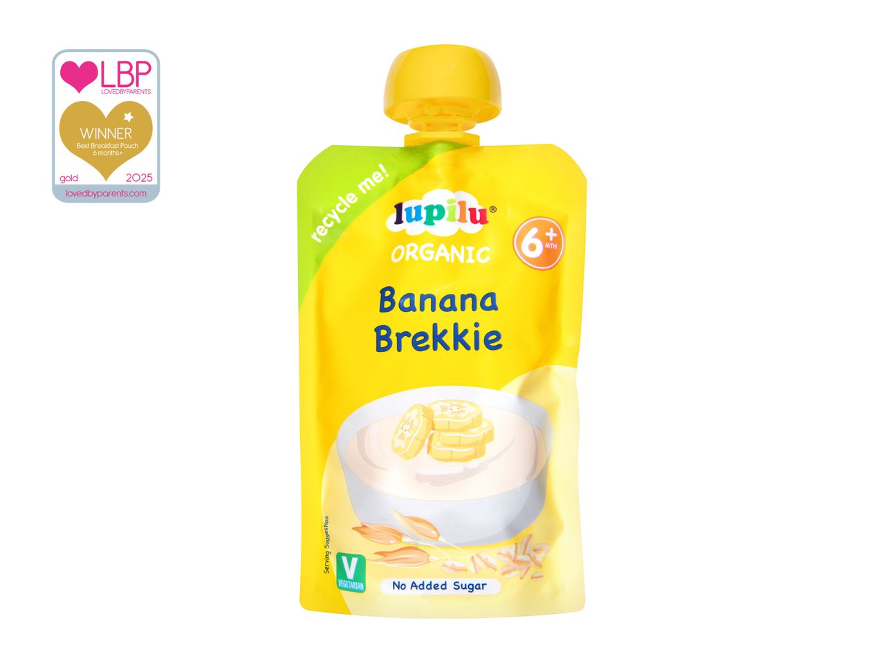 Hipp Organic Banana Breakfast baby food pouch.