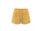Pantaloni scurți sport galbeni de damă cu șnur