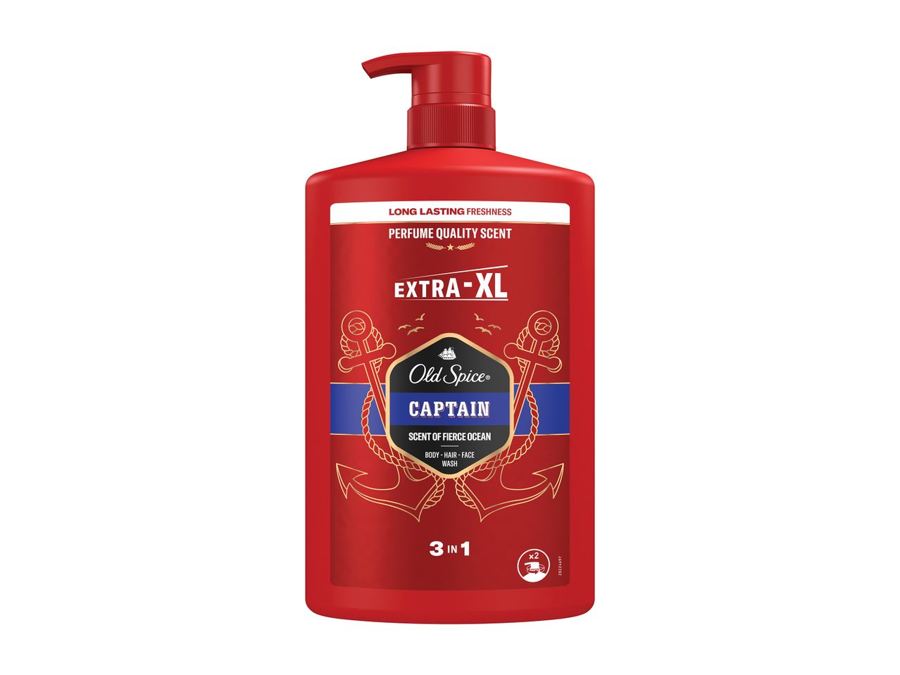 Πλύσιμο σώματος, μαλλιών και προσώπου Old Spice Captain, άρωμα φρέσκου ωκεανού.