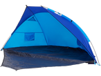 Blue and light blue beach tent with waterproof groundsheet.