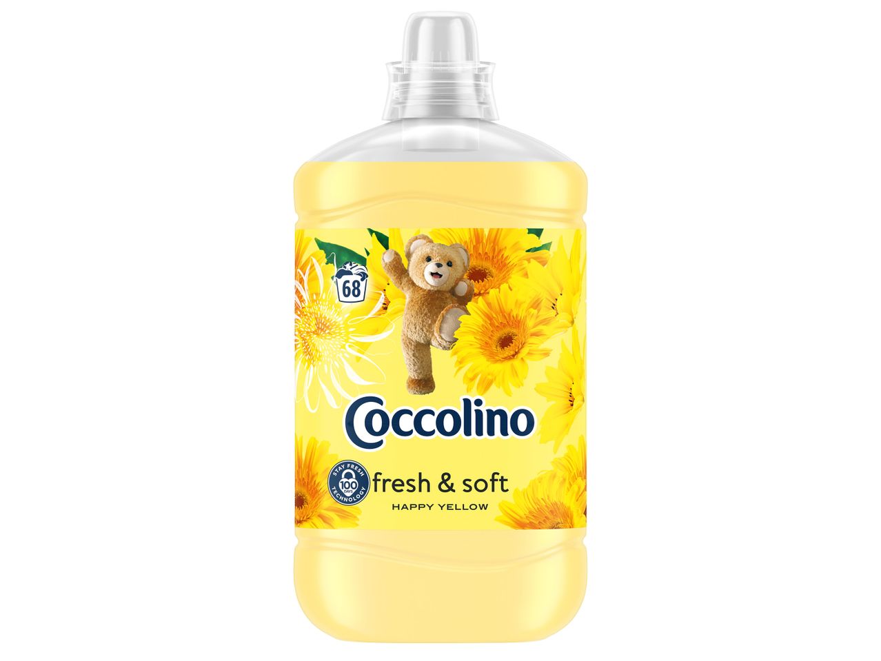 Омекотител за пране Coccolino Happy Yellow за ≈ 68 изпирания.