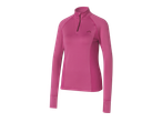 CRIVIT Ladies' Long Sleeve Sports Top in pink with a half-zip collar.