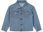 Light blue denim jacket with metal buttons and chest pockets
