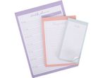 Pastel-colored notepad sets for planning or note-taking.