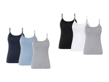 esmara® 3 Damen Spaghetti-Trägerhemden