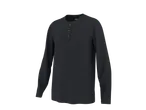 Esmara heren donkergrijs Henley shirt met lange mouwen en knopen.