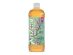 Fles groene thee met honing, met een kersenbloesemtak en de tekst 'XXL 1,75L'.