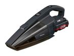 A black cordless handheld vacuum cleaner.