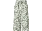 Pantaloni culotte de damă ESMARA cu model floral verde și șnur.