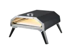 Portable pizza oven with refractory stone.