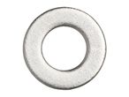 A single, silver-colored metal washer with a textured surface.
