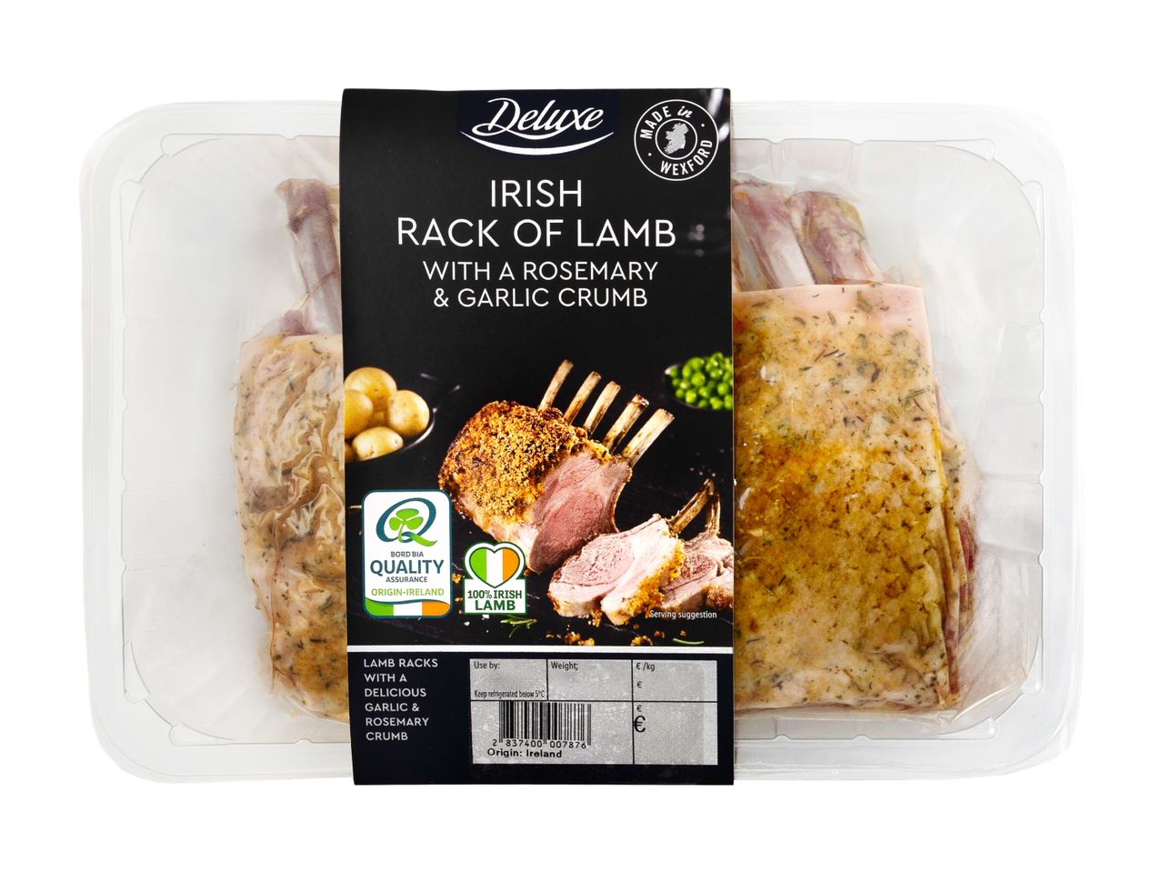 Deluxe Irish Rack of Lamb with Rosemary & Garlic Crumb in packaging