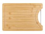 Bamboo cutting board with a built-in juice groove.