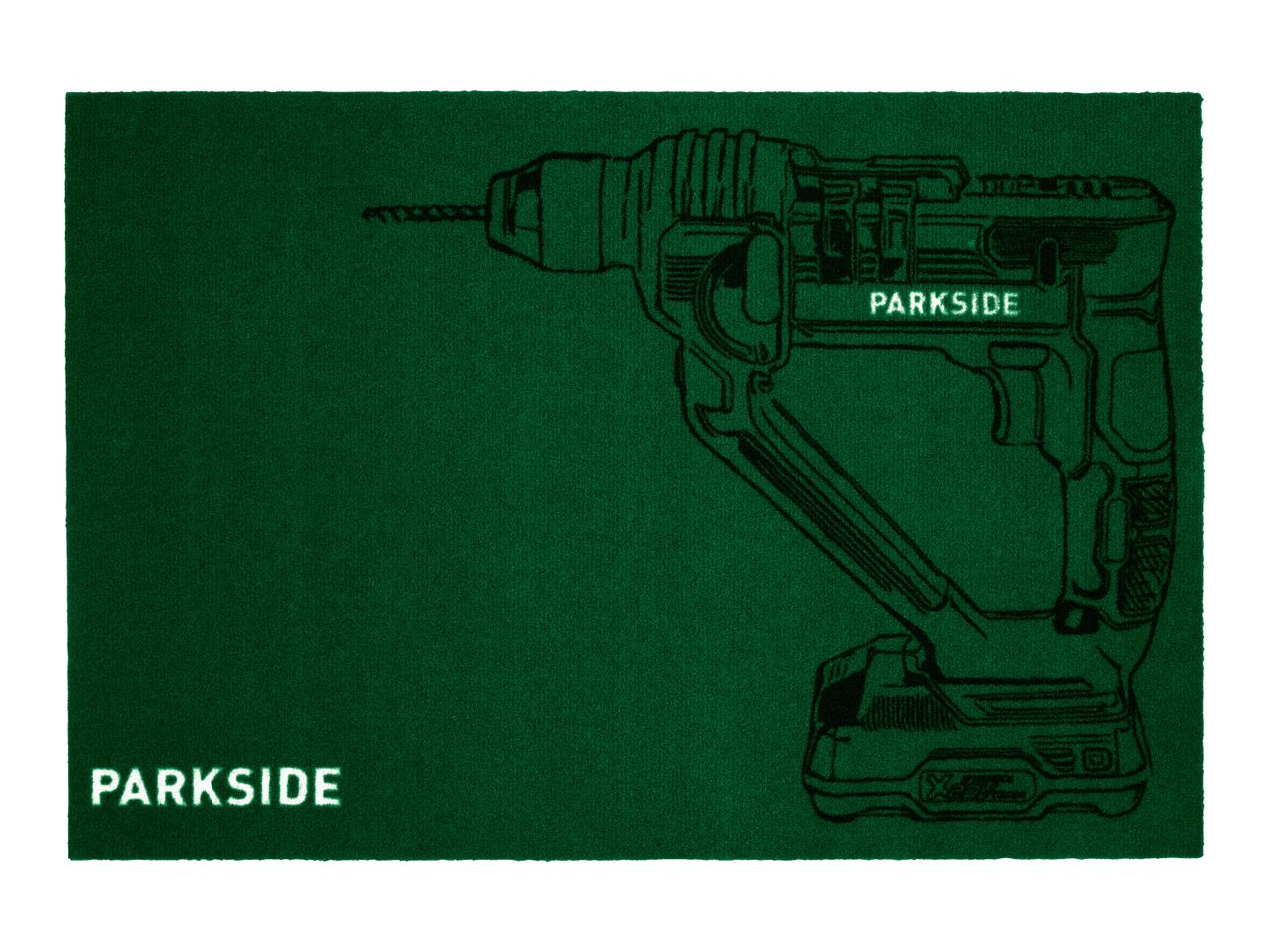 A Green Parkside Doormat.