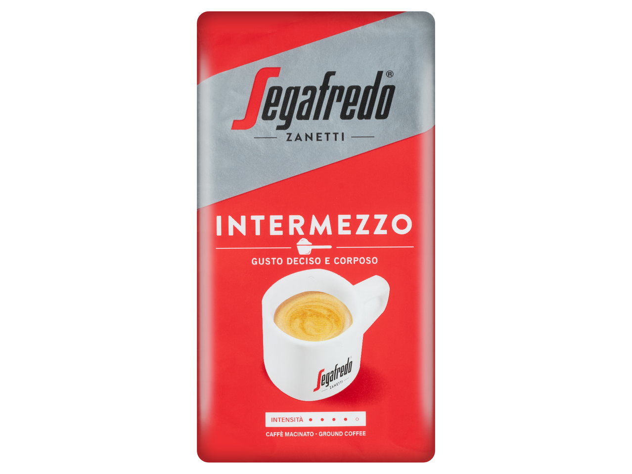 Segafredo Intermezzo őrölt kávé csomagolása.