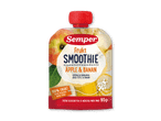 Frugtsmoothie med æble og banan, 100% frugt, til babyer fra 6 måneder, 90g.