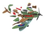 Exploded view of a COBI building blocks Supermarine Spitfire model.