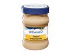 Eridanous Greek Style Tahini with Honey in a glass jar.