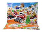 Hot Wheels Advent Calendar with a Christmas-themed car track and numbered doors.