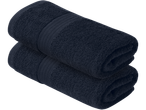 Duas toalhas de felpo LIVARNO azul-escuras, empilhadas