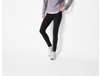 esmara® Ladies' Thermal Leggings in black, paired with a purple sweater and white sneakers.