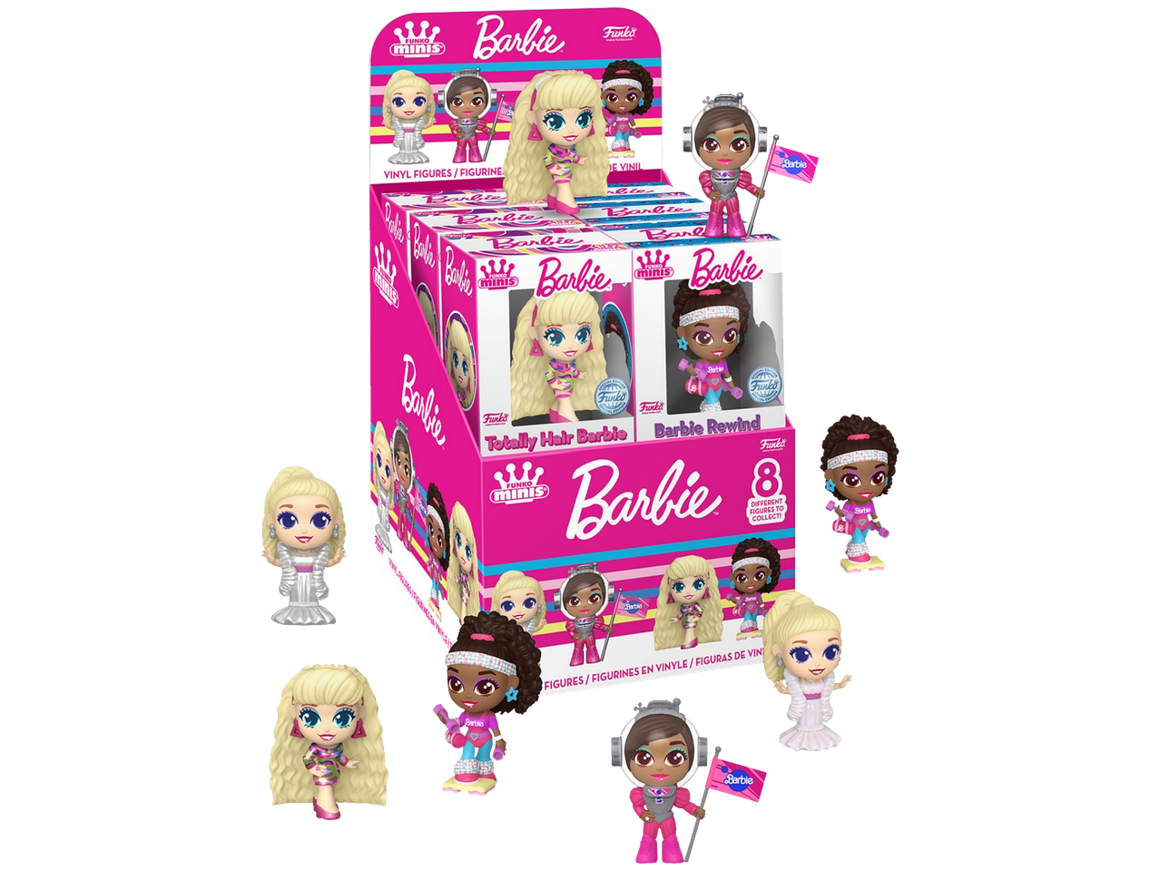 Funko Mini Barbie: vinyl figures, retro themed collection.