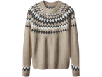 Bēšs džemperis ar pelēku, baltu un brūnu Fair Isle rakstu