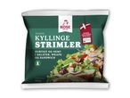 Pose med stegte kyllingestrimler fra Rose, klar til salater, wraps og sandwich.
