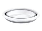 Collapsible round basin in white and grey