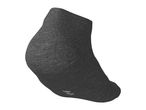 A single dark grey ankle sock with a ribbed cuff and a size marking on the sole.