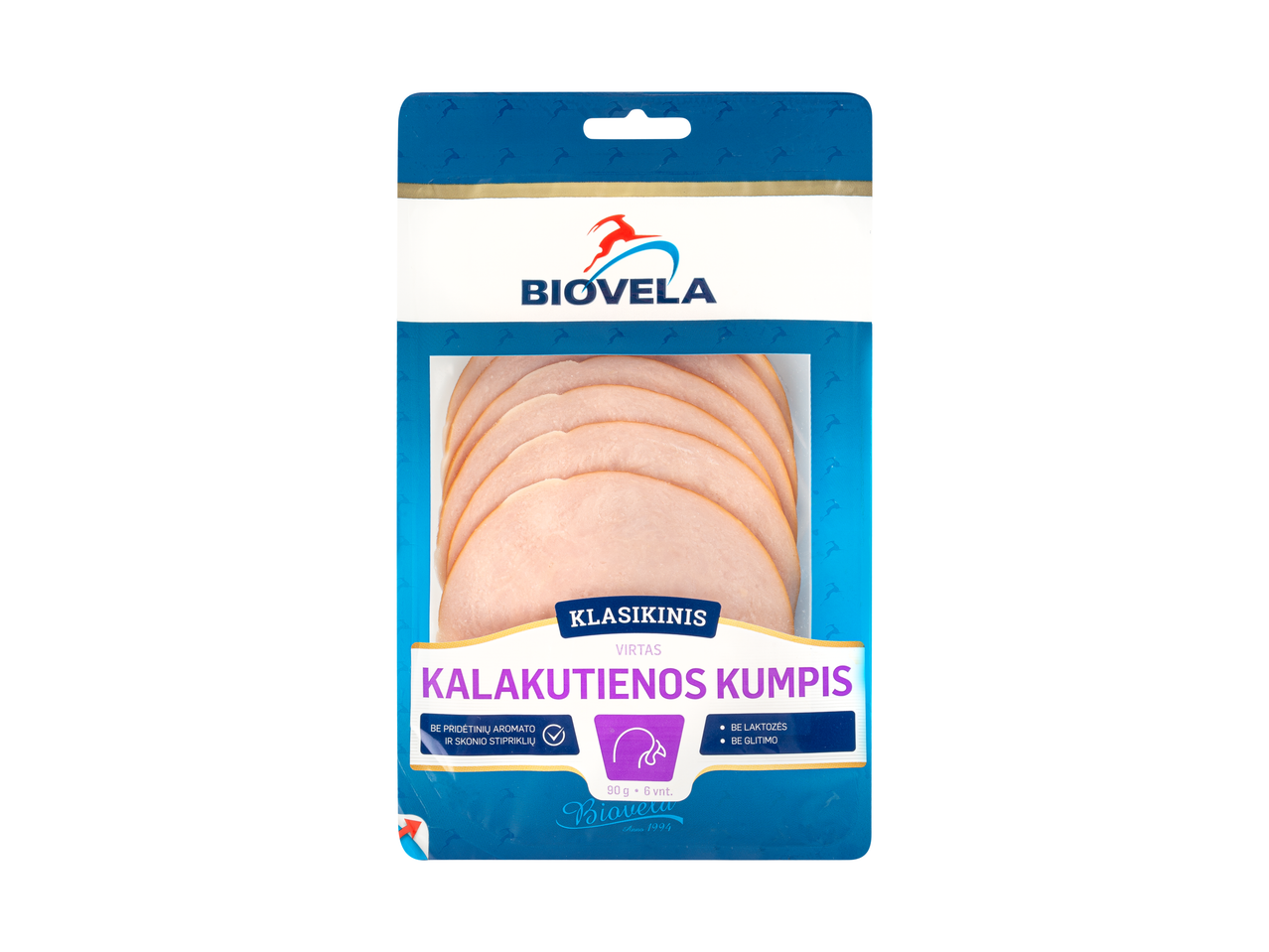 Biovela Kalakutienos Kumpis: Klasikinė virta kalakutienos kumpis.