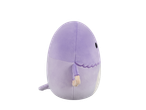 Purple egg-shaped plush toy with a small tail and wings.