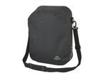 Dark grey waterproof shoulder bag with a black strap and a carabiner clip.
