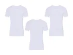 Tre hvide t-shirts.