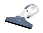 White and grey cordless window vacuum cleaner with a wide squeegee head.