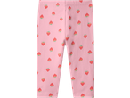 Leggings capri LUPILU rosa com padrão de morangos.