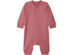 lupilu® Baby Sleepsuit in a solid pink color with snap buttons down the front.