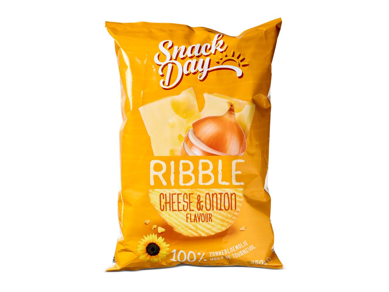 Snack Day Ribble chips, kaas & ui smaak.