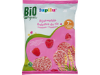Paquet de galettes de riz bio Lupilu à la framboise pour bébés de 7 mois et plus.