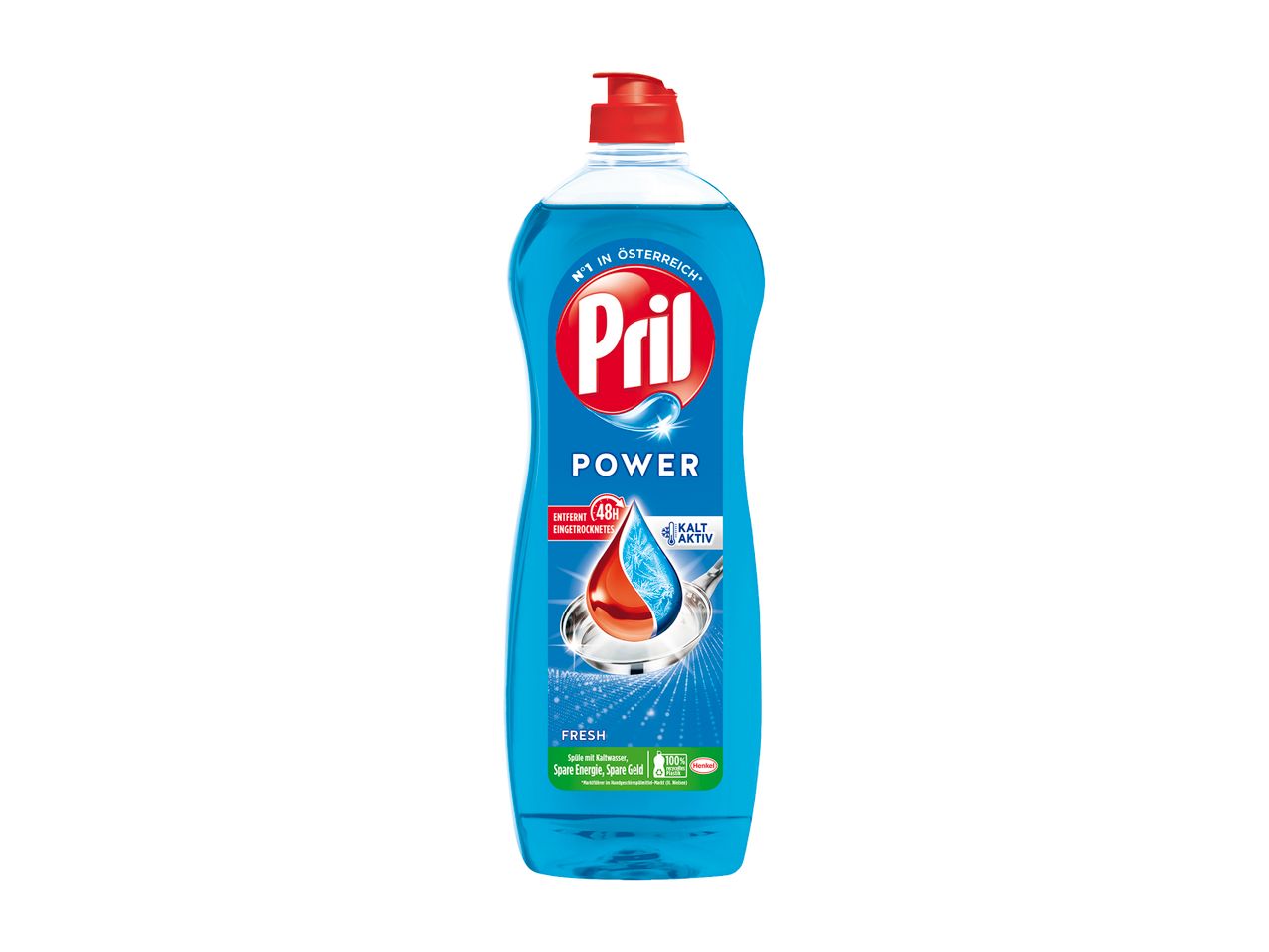 Steklenica Pril Power Fresh detergenta za pomivanje posode.
