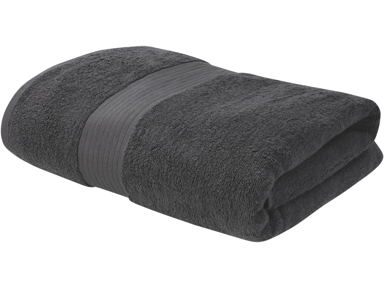 Livarno Home tumši pelēks frotē vannas dvielis, salocīts