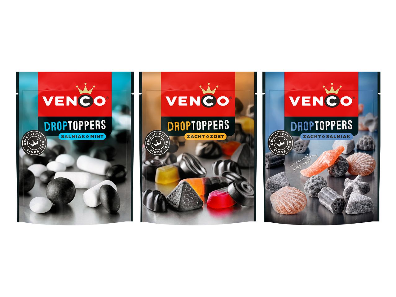 Venco Droptoppers: drop en kauwgom.