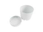 White planter with saucer.