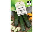 Premium Vegetable Seeds: Courgette 'Black Beauty' with 4 pieces, whole and sliced.