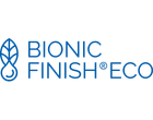 Logo Bionic Finish Eco con icona di foglia e goccia d'acqua.