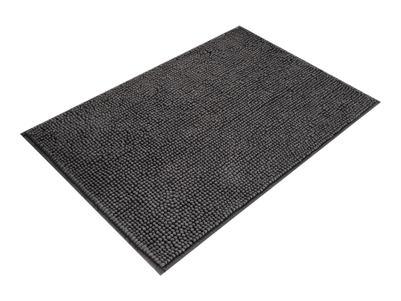 Dark grey rectangular bath mat with a textured, bobble surface.