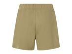 Khaki shorts with an elastic waistband.