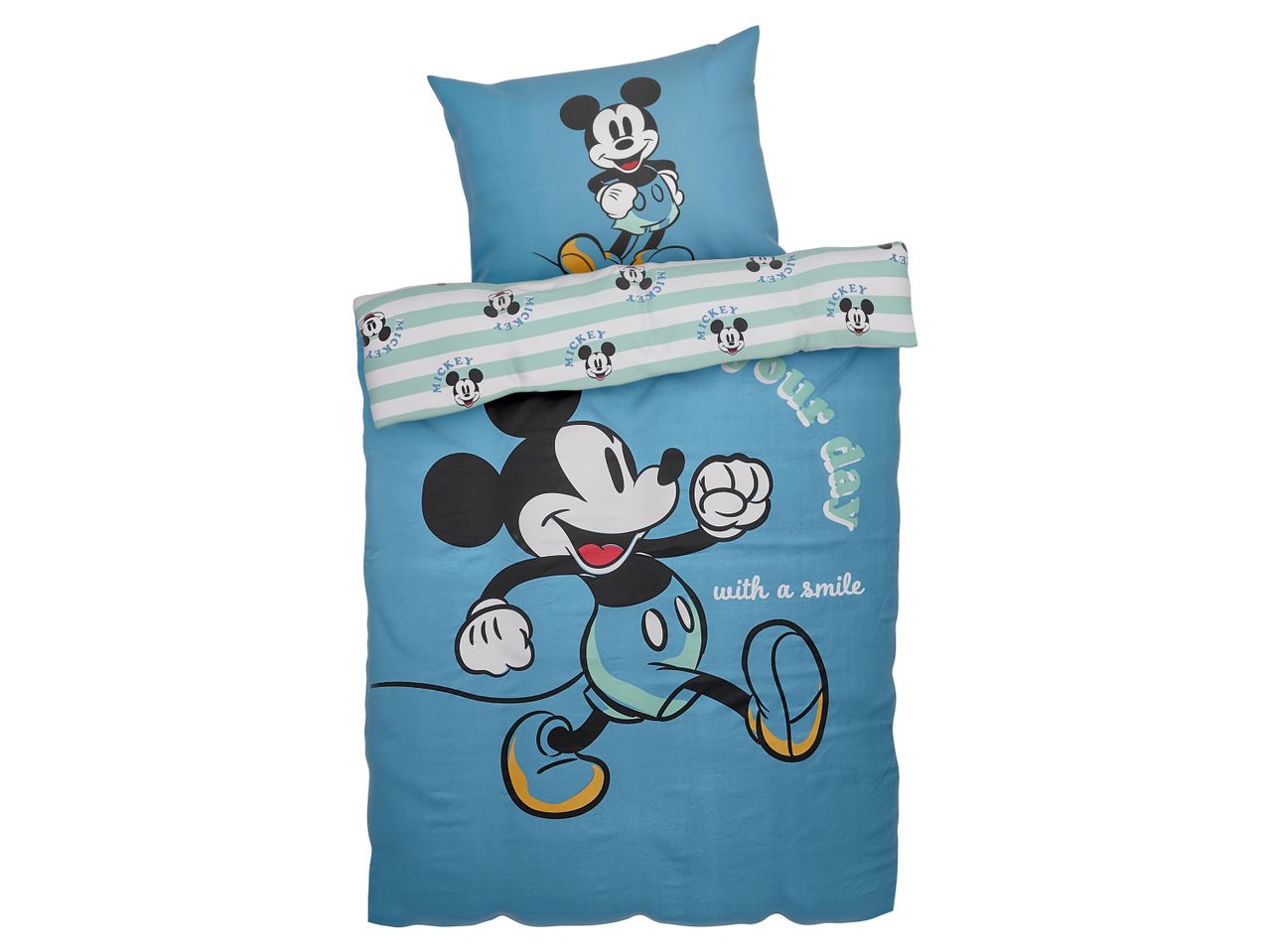 Mickey egér ágynemű garnitúra vidám, kék színben.