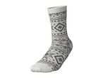 White and grey patterned sock with a fair isle design