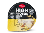 Milbona hoog eiwitpudding, chocolade en vanille.